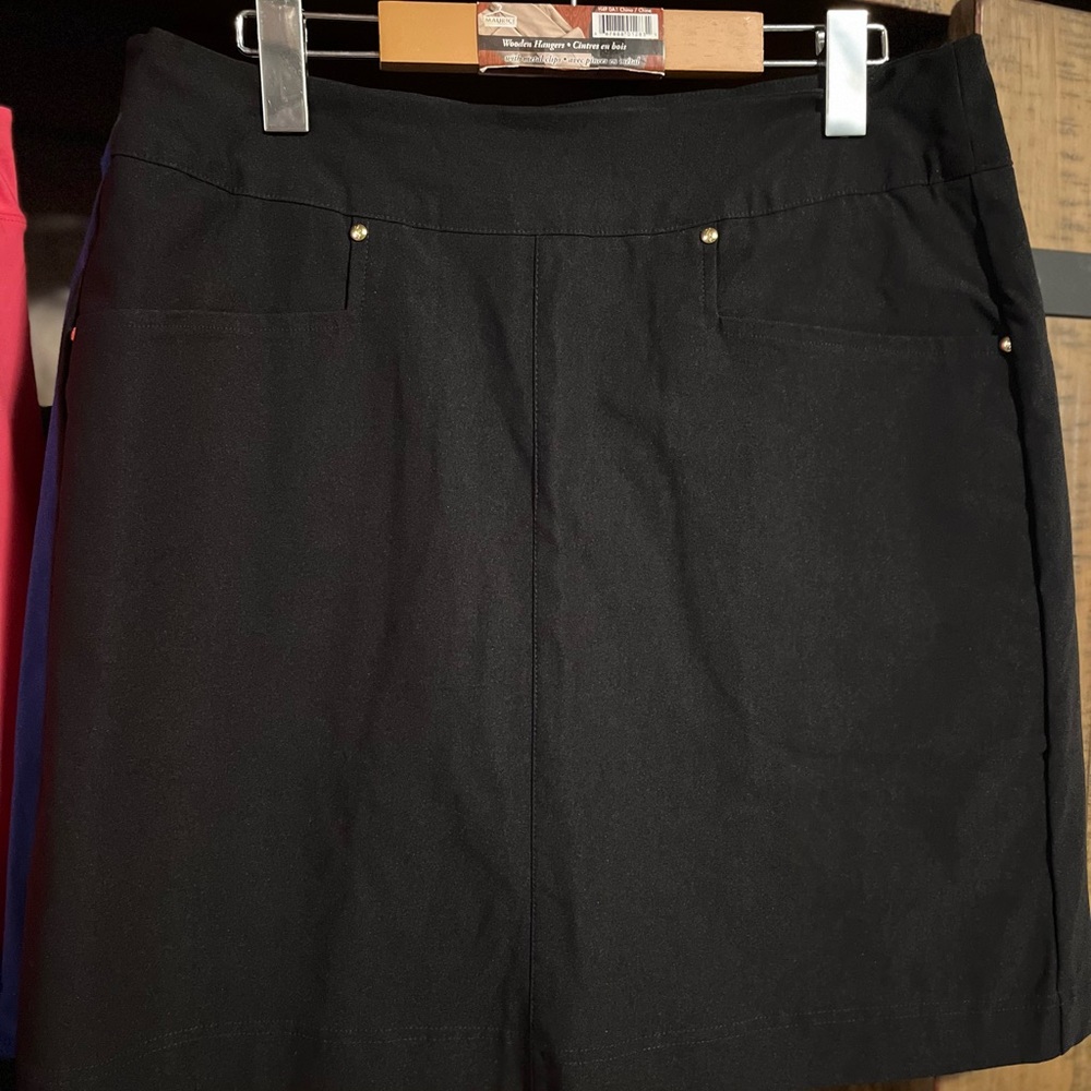 Classic Lopez Black Midi Skort with Subtle Rivet Detail
